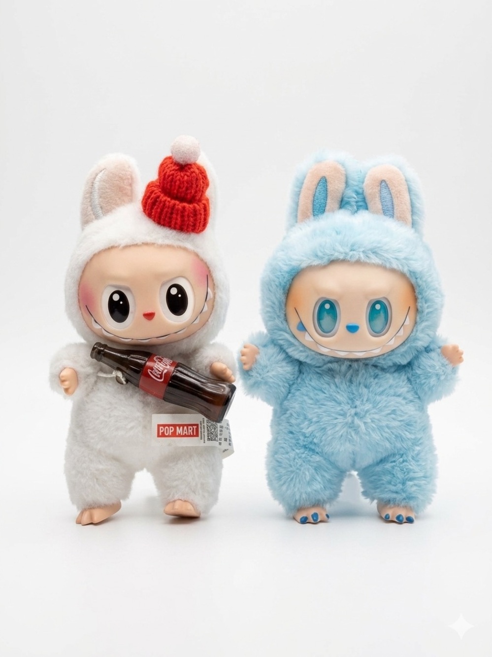 Pop Mart The Monsters Labubu Plush Keychain Lot Coca-Cola & Blue Bunny Figure 8”